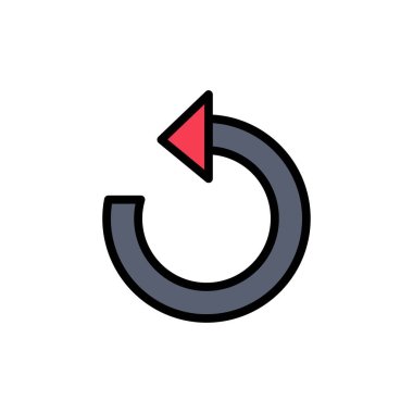 Düz Renk Simgesini Yenile, Yeniden Yükleyin, Döndürün, Tekrarlayın. Vektör simgesi ba