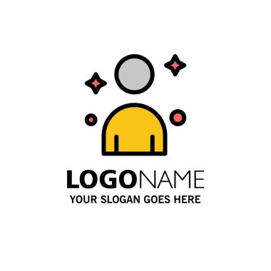 Erkek, Erkek, Kişi İş Logo Şablonu. Düz Renk