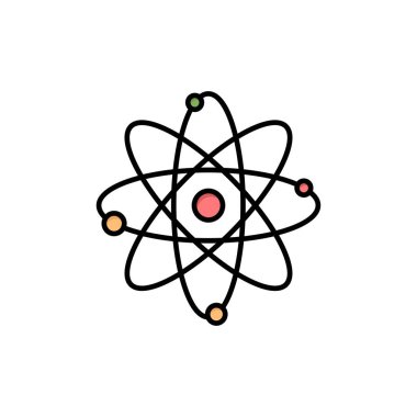 Atom, Enerji, Güç, Lab Düz Renk Simgesi. Vektör simgesi afiş Şablonu