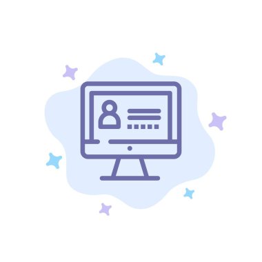 Bilgisayar, İnternet, Soyut Bulut Backgro Güvenlik Mavi Simge