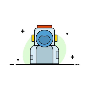 astronot, uzay, uzay adamı, kask, takım elbise Düz Renk Simge Vektör