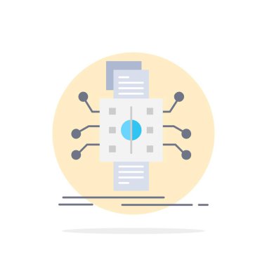 Analiz, veri, datum, işleme, raporlama Düz Renk Simgesi Vec