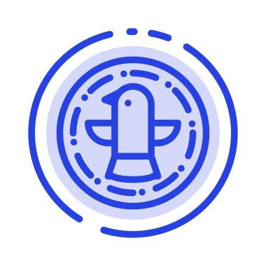 Amerikan, Kuş, Kutlama, Kartal Mavi Noktalı Çizgi Hattı Simgesi