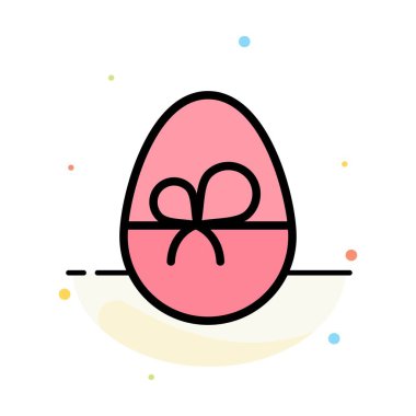 Yumurta, Hediye, Paskalya, Doğa Soyut Düz Renk Simgesi Şablonu