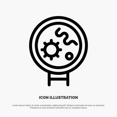 Bakteriler, Virüsler, Tıbbi, Arama Hattı Simge Vektör