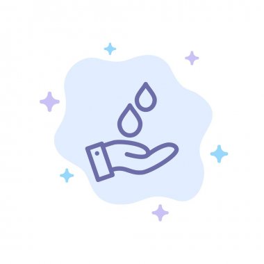 Saflaştırılmış, Su, Enerji, Soyut Bulut Backg Üzerinde Güç Mavi Simge