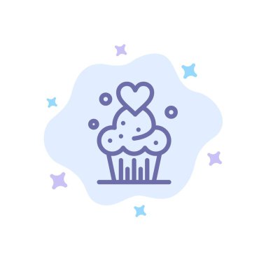Kek, Cupcake, Muffins, Pişmiş, Tatlılar Mavi Simge Soyut Clou üzerinde