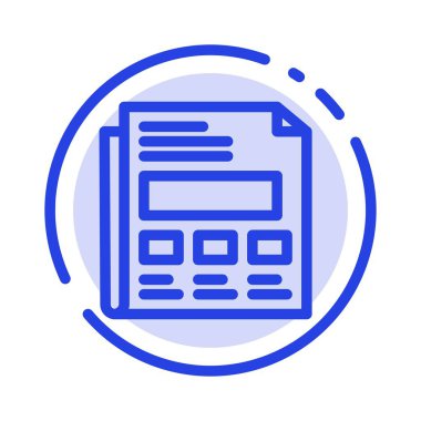 Rapor, Kağıt, Sayfa, Sunum Mavi Noktalı Çizgi Simgesi