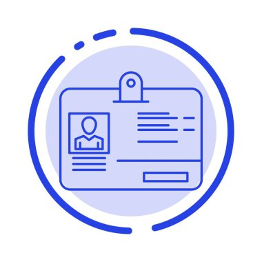 Geçiş, Kart, Kimlik, Id Mavi Noktalı Çizgi Simgesi