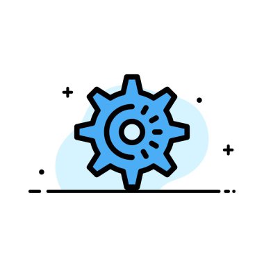 Dişli, Dişli, Ayar, Idea İş Düz Çizgi Dolgulu Simge Vektörü 