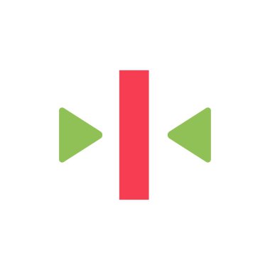 Oynat, Duraklatın, Geri, Medya Düz Renk Simgesi. Vektör simgesi afiş Te