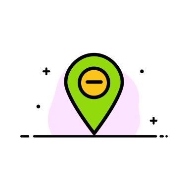 Konum, Harita, İşaretleyici, Pin İş Düz Çizgi Dolu Simge Vecto