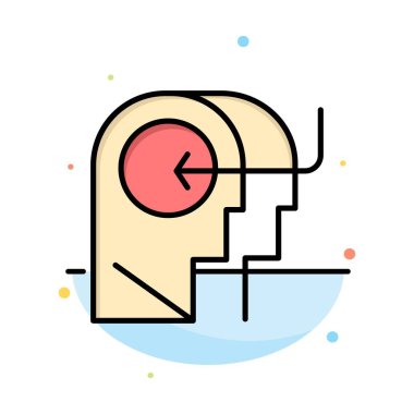 İnsanlar, Öğretim, Kafa, Zihin Soyut Düz Renk Simgesi Şablonu