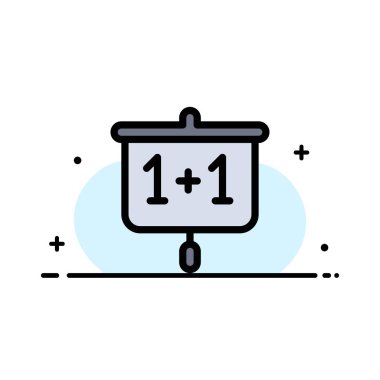 Grafik, eğitim, sunum, okul Iş düz hat fille