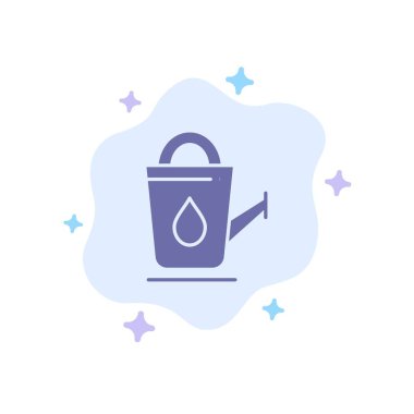 Banyo, Banyo, Duş, Soyut Bulut Backgr Üzerinde Su Mavisi Simgesi