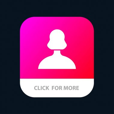 Avatar, Kız, , Kişi, Kullanıcı Mobil Uygulama Düğmesi. Android ve Ios Glyph Sürümü