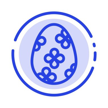 Dekorasyon, Paskalya, Paskalya Yumurtası, Yumurta Mavi Sotted Line Line Simgesi