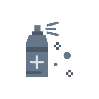 Şişe, temizlik, sprey düz renk simgesi. Vektör simgesi afiş Tem