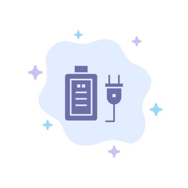 Pil, Şarj, Fiş, Eğitim Mavi Simge Soyut Bulut Bac