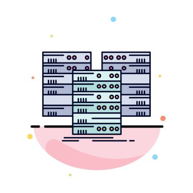 Merkez, merkez, veri, veritabanı, sunucu Düz Renk Simgesi Vektör