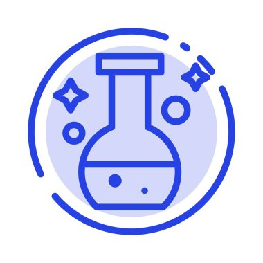 Tüp, Flask, Lab, Test Mavi Noktalı Çizgi Simgesi