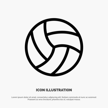 Top, Vole, Voleybol, Spor Hattı Simge Vektör