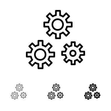 Yapılandırma, Dişliler, Tercihler, Hizmet Kalın ve ince siyah l
