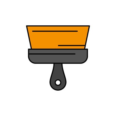 Fırça, Boya, Paintbrush, Araç Düz Renk Simgesi. Vektör simgesi yasağı