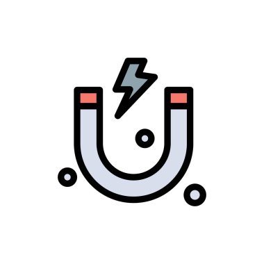 Cazibe, Mıknatıs, Bilim Düz Renk Simgesi. Vektör simgesi afiş