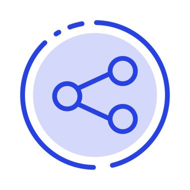 Medya, Paylaşım, Sosyal, Paylaşım Mavi Noktalı Çizgi Simgesi