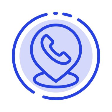 Telefon, Telefon, Harita, Konum Mavi Noktalı Hat Simgesi