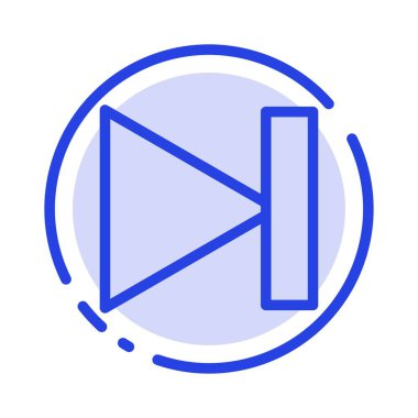 End, Forward, Last, Sonraki Mavi Noktalı Çizgi Simgesi