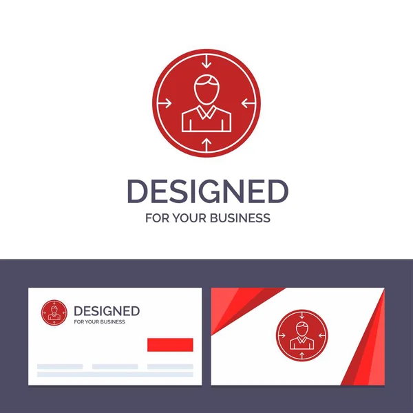 Tarjeta de visita creativa y plantilla de logotipo Blanco, Empleado, Hr, H — Vector de stock