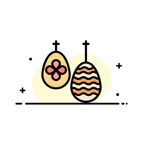 Εορτασμός, Πάσχα, αυγό, τρόφιμα επιχείρηση επίπεδη γραμμή γεμισμένο εικονίδιο V — Διανυσματικό Αρχείο