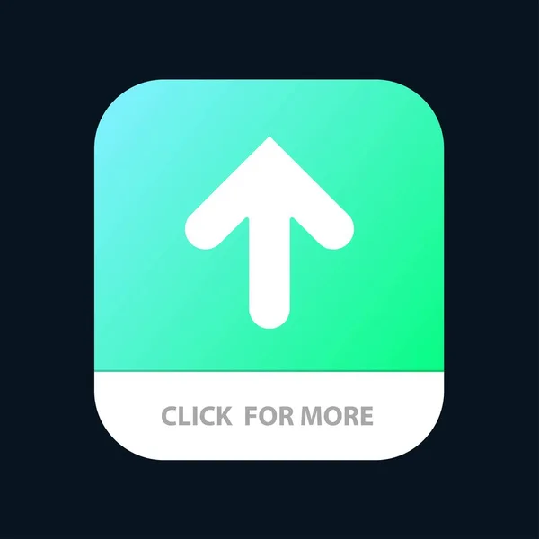 Seta, Seta, Para cima, Carregar Botão Aplicativo Móvel. Android e IOS Glyp — Vetor de Stock