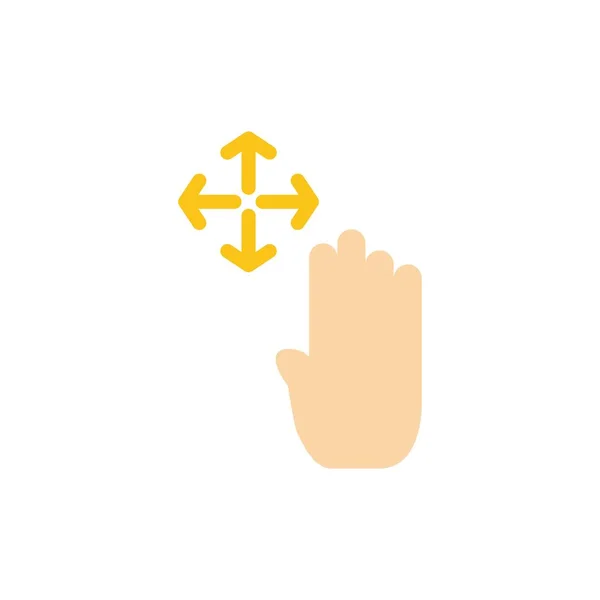 Hand, Hand Cursor, nach oben, halten Sie flache Farbe Symbol. Banner mit Vektorsymbol — Stockvektor