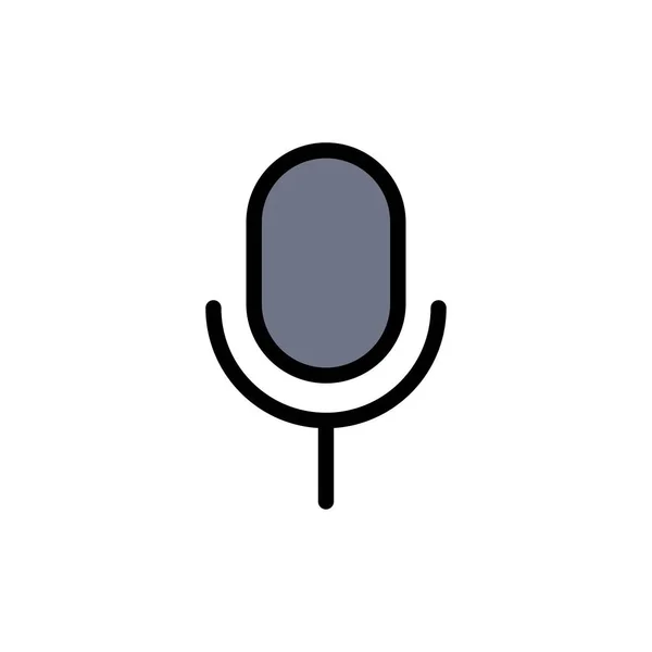 Micro, Microphone, Basic, Ui Flat Color Icon. Bannière d'icône vectorielle — Image vectorielle