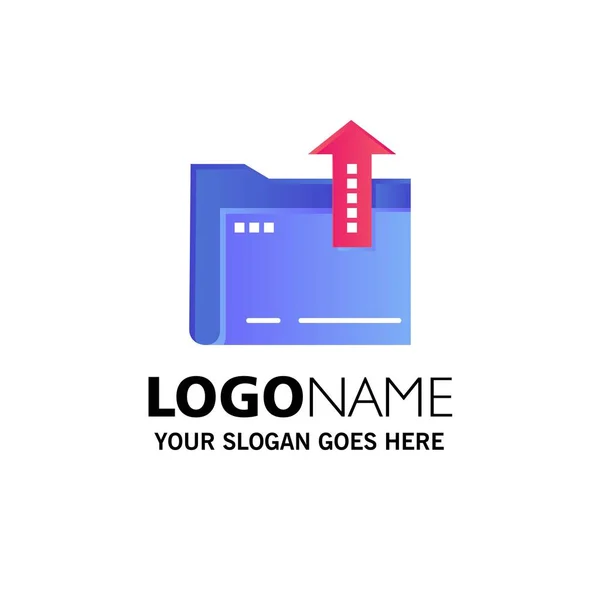 Folder, Document, File, Storage Business Logo Template. Flat Col — Stock Vector