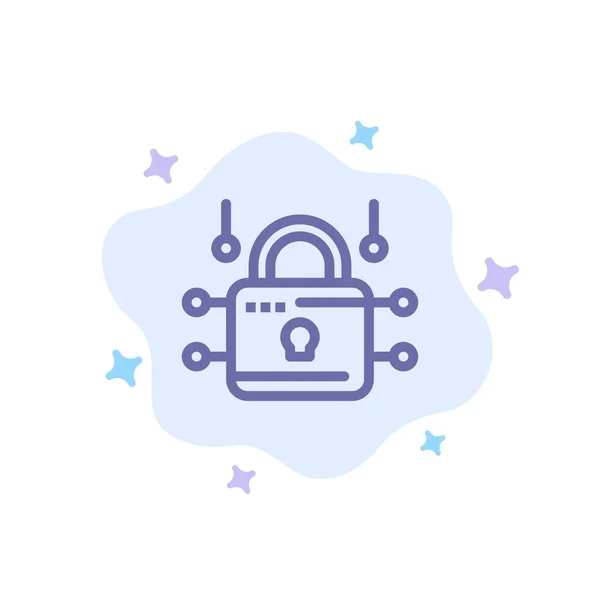 Verrouiller, Verrouillé, Sécurité, Icône bleue sécurisée sur Abstrait Cloud Backg — Image vectorielle