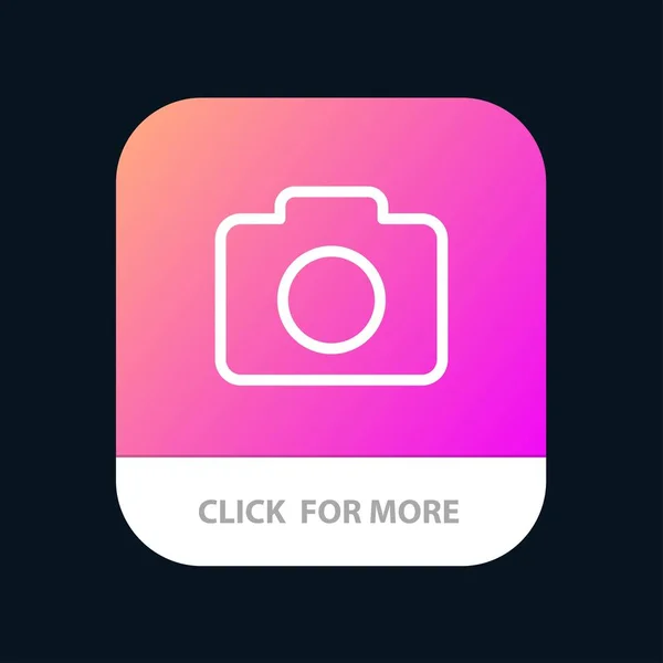 Instagram, Appareil photo, Bouton d'application mobile Image. Ligne Android et IOS — Image vectorielle