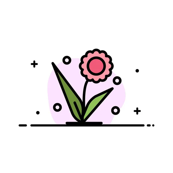 Flora, blommig, blomma, natur, våren Business Flat line fylld — Stock vektor