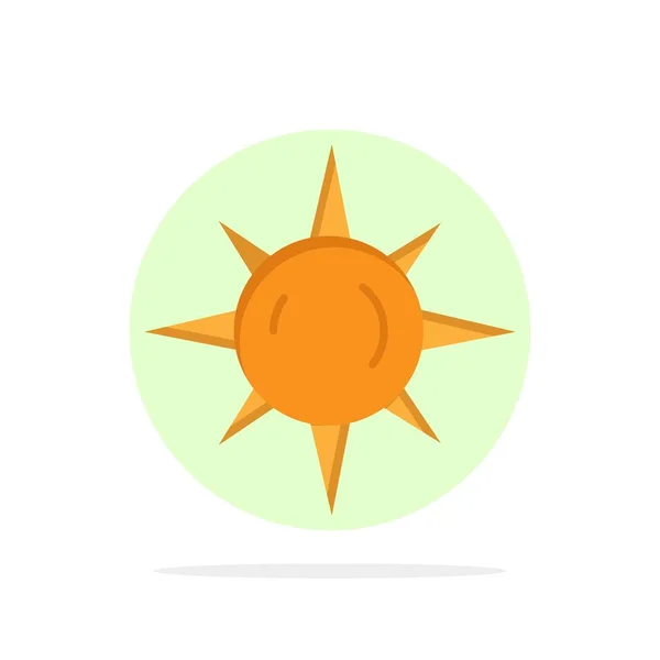 태양, 일, 빛 추상 원 배경 플랫 색상 아이콘 — 스톡 벡터