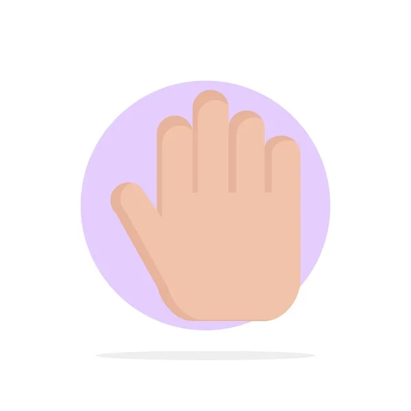 Stop, Hand abstrakten Kreis Hintergrund flache Farbe Symbol — Stockvektor
