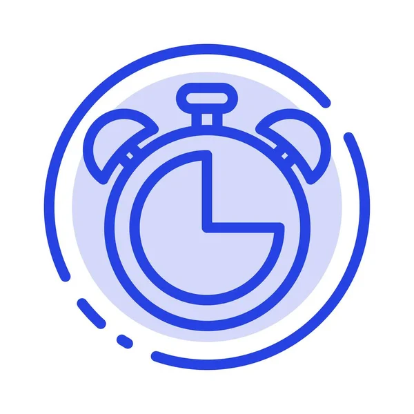 Alarma, Reloj, Educación, Temporizador Línea punteada azul Icono — Archivo Imágenes Vectoriales