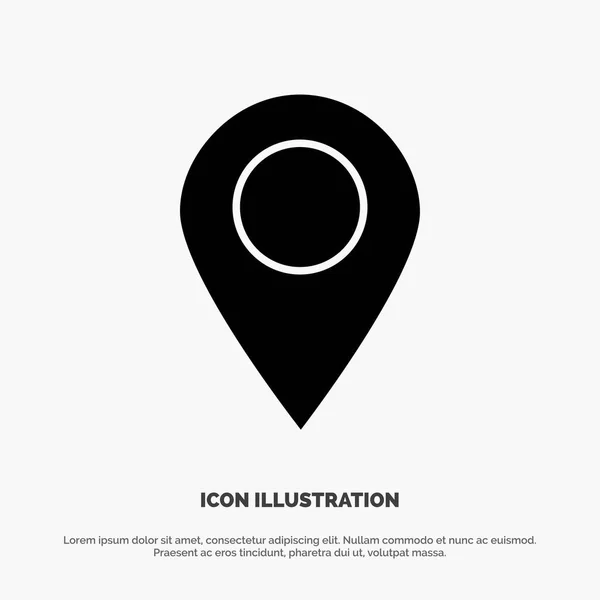 Ubicación, Mapa, Marcador, Pin solid Glyph Icon vector — Vector de stock