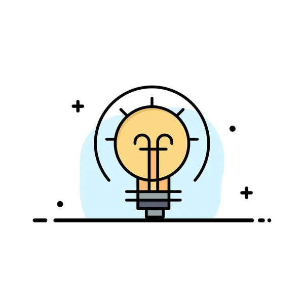 Žárovka, energetika, idea, řešení firemní plochá čára vyplněný symbol vec — Stockový vektor