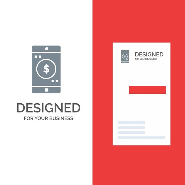 Anwendung, mobile, mobile Anwendung, Dollar-graues Logo-Design — Stockvektor
