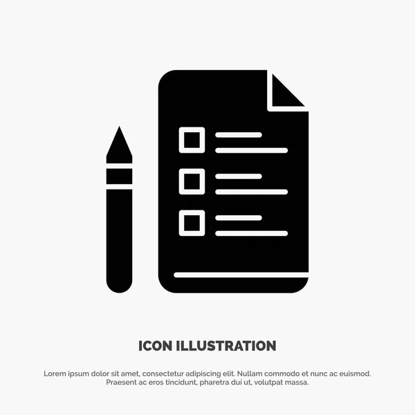 Arquivo, Educação, Caneta, Lápis solid Glyph Icon vector — Vetor de Stock