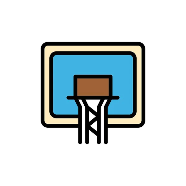 Planche arrière, Panier, Basketball, Plateau Icône de couleur plate. Vecteur ic — Image vectorielle