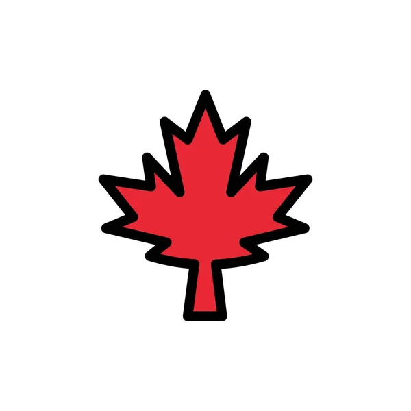 Canada, Feuille, Érable Icône de couleur plate. Modèle de bannière d'icône vectorielle — Image vectorielle